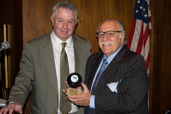 The Brooklyn Brandeis Society and President Andrew Fallek (left) honored Hon. Jeffrey A.Cohen, associate justice of the Appellate Division, Second Judicial Department, during the society’s annual luncheon. Eagle photos by Rob Abruzzese