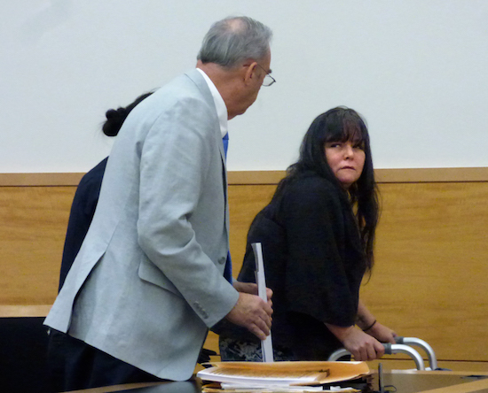Driver Dorothy Bruns, who cops say killed two children on Ninth Street on March 5, was charged Thursday in Brooklyn Supreme Court. Photo by Mary Frost