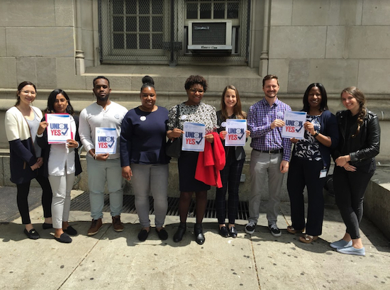 Twenty-five staff attorneys from CAMBA Legal Services, which provides legal representation for indigent Brooklynites, announced that they won union recognition this week. Photo courtesy of the Association of Legal Aid Attorneys