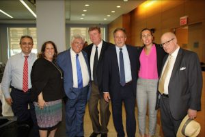 Judges from the Brooklyn Supreme Court held a Law Day ceremony at 320 Jay St. on Tuesday. Pictured from left: Hon. Devin P. Cohen, Aimee Richter, Hon. Frank Seddio, Hon. Bernard Graham, Hon. Donald S. Kurtz, Gina Levy and Jeffrey Feldman. Eagle photos by Mario Belluomo