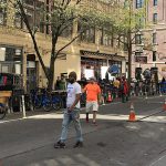 Film crews and their trucks are filling the narrow streets of Brooklyn Heights once again. Eagle photo by Will Hasty
