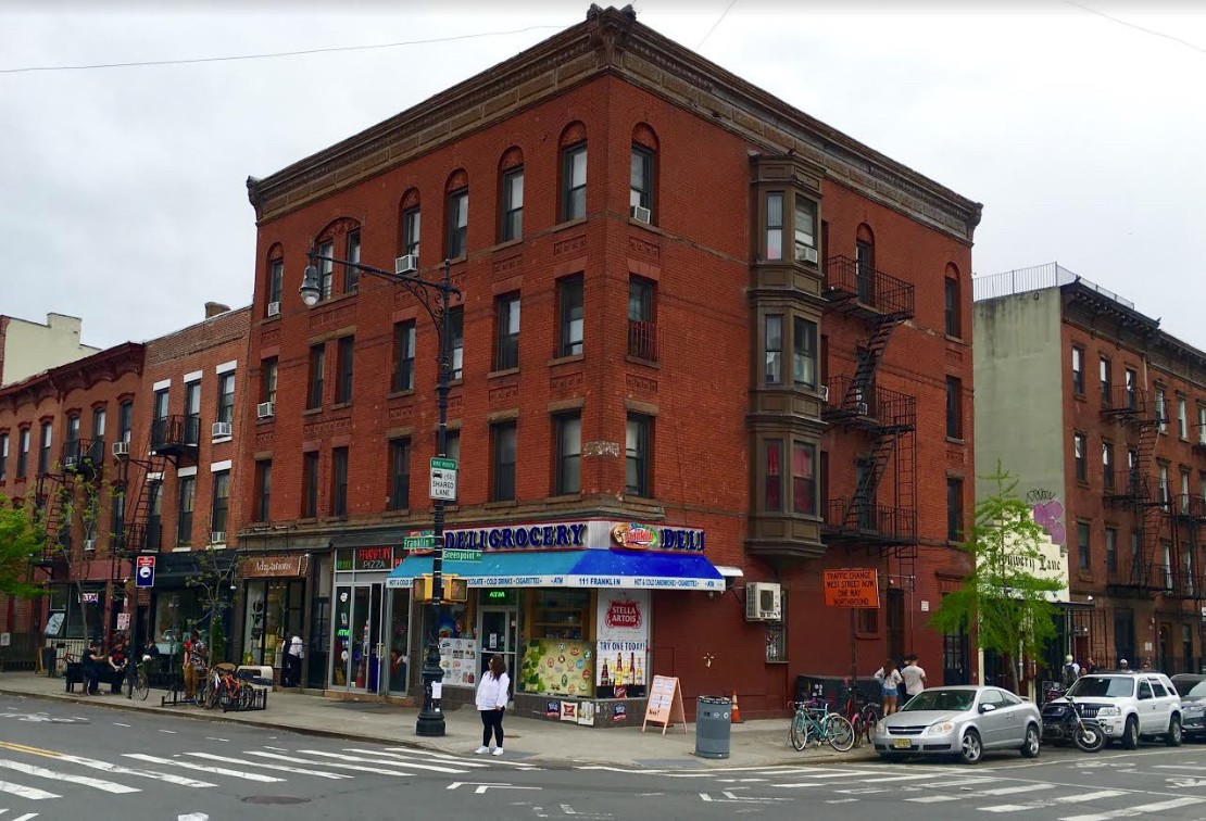 These buildings are also across from 144 Franklin St., on an unlandmarked corner of Franklin Street and Greenpoint Avenue.
