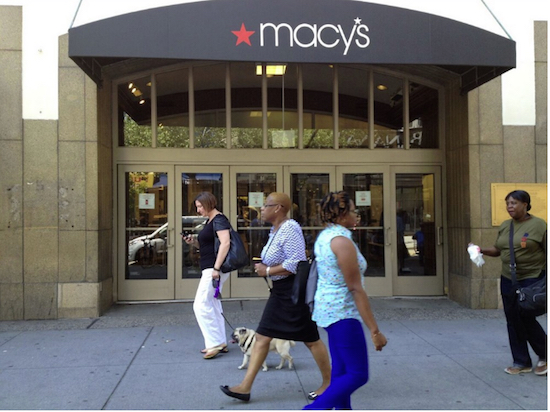 The Fulton Mall entrance to Macy's. Eagle file photo by Lore Croghan