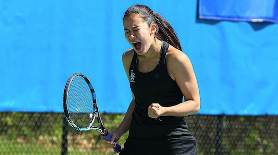 LIU-Brooklyn’s Anna Grigoryan, the best player in the Northeast Conference for the past two years, was unable to knock off the No. 3 overall singles player in the nation, Miami’s Estela Perez-Somaribba, during Friday’s NCAA Tournament opening-round match. Photo courtesy of LIU-Brooklyn