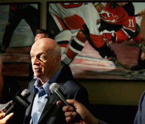After stepping down from a very successful three-year stint as general manager in Toronto, Lou Lamoriello may be available to take the helm of the struggling Brooklyn-based New York Islanders this summer. AP Photo by Mel Evans