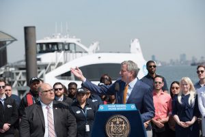Mayor Bill de Blasio announced an increase in service and vessels for NYC Ferry to meet the demand.