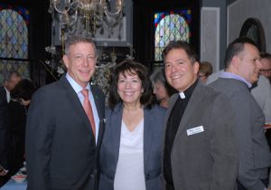 From left: New York City TD Bank Market President Peter Meyer, Brooklyn Chamber of Commerce Chair Denise Arbesu and Msgr. Jamie Gigantiello. Eagle photos by Arthur De Gaeta
