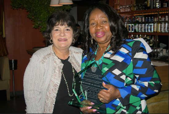 Victoria Lombardi-Bodnar (left) was installed as the new president of the Nathan R. Sobel Inns of Court by outgoing President Hon. Sylvia Hinds-Radix. Eagle photos by Rob Abruzzese