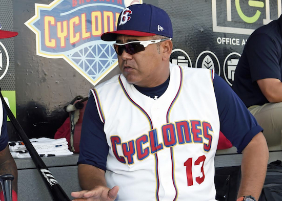 Second-year Cyclones manager Edgardo Alfonzo is having much nicer time in the Brooklyn dugout this year following his team’s hot start to the campaign after a disastrous 2017 season. AP Photo by Kathy Kmonicek