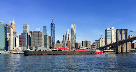 Lower Manhattan looks especially great in the early morning from Pier 1 in Brooklyn Bridge Park. Eagle photos by Lore Croghan