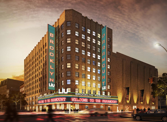 Here is a rendering of what the LIU Brooklyn Paramount Theatre is expected to look like after renovations have been completed. Rendering courtesy of LIU