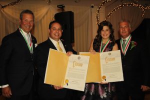 The Columbian Lawyers Association gave thanks to outgoing president Linda LoCascio (second from right) for her year of service and installed incoming President Joseph Rosato (second from left) during its annual dinner. Also pictured are past Presidents Steven Bamundo (left) and Gregory Cerchione (right). Eagle photos by Mario Belluomo