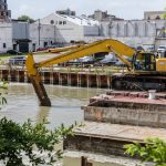 EPA began the last phase of its dredging and capping pilot project on Monday, the third and final study before the actual cleanup of the Gowanus Canal commences. Eagle photos by Paul Frangipane