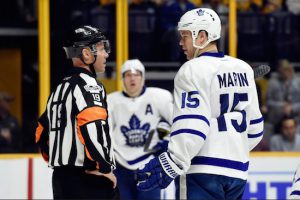 Matt Martin played his tough guy role to a tee in Toronto, but now he’s back with his original franchise, the New York Islanders, after being acquired in a trade with the Maple Leafs on Tuesday. AP Photo by Mark Zaleski