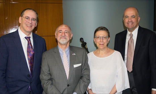 Pictured from left: Hon. Steven Mostofsky, Dr. Philip R. Muskin, Hon. Rachel A. Adams and Hon. Carl Landicino. Eagle photo by Rob Abruzzese