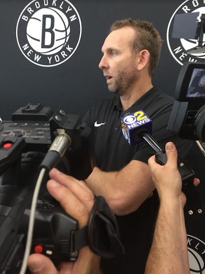 After a busy summer of wheeling and dealing, Nets general manager Sean Marks addressed the local media Tuesday afternoon at the team’s HSS Training Center in Sunset Park. Eagle Photo by John Torenli