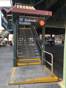 Transit advocates say congestion pricing could raise money to repair the subway system. The picture shows the D train station entrance on New Utrecht and 18th avenues. Eagle photo By Paula Katinas