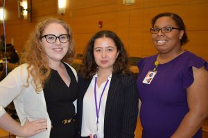 Three of this year’s participants in the Brooklyn Courts’ SYEP mock trial (pictured from left): Gabriella Birzh, Dildora Uktamova and Robin Charles. Eagle photo by Rob Abruzzese