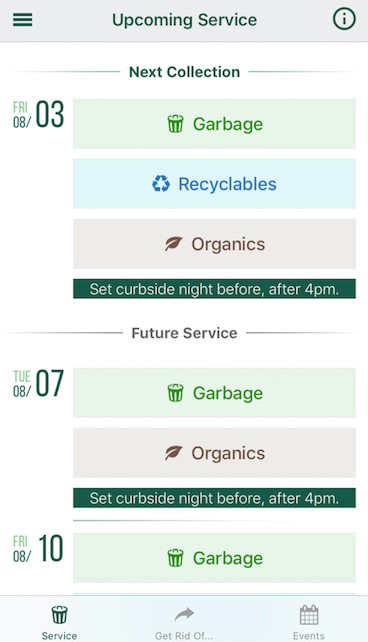 The Department of Sanitation’s app “DSNY Info” still lists Tuesdays as an organic recycling pickup day and has Tuesday, Aug. 7 as the next collection day. 