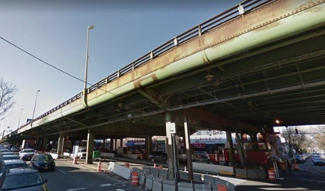 Stretch of the Gowanus Expressway. © 2018 Google