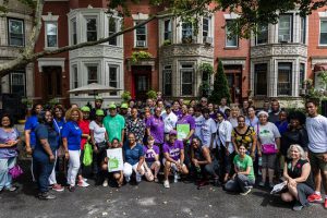 All the winners of the Greenest Block in Brooklyn contest pose together for a group photo on the winning block. Eagle photos by Paul Frangipane