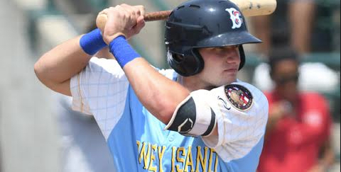 Starting catcher Hayden Senger drove in a pair of runs Tuesday night in Vermont, but it was his replacement, Nick Meyer, who helped the Cyclones hold for an 8-6 win over the Lake Monsters. Photo courtesy of the Brooklyn Cyclones