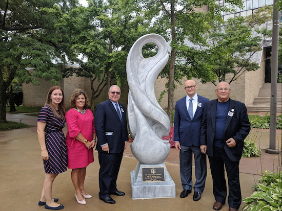 Pictured, left to right: Local justice activist Gina Levy; Elizabeth Basile, vice president for institutional advancement at Kingsborough; Assemblymember Steven Cymbrowitz; Dr. Stanley Bykov; and family patriarch Mitya Bykof. Photo courtesy of Assemblymember Steven Cymbrowitz