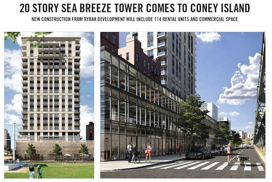 The renderings show what Sea Breeze Tower will look like when construction is completed. Photo courtesy of RYBAK Development