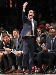 Nets head coach Kenny Atkinson will be imploring his team to rebound and defend better when training camp opens next week in Sunset Park. Photo by Kathy Willens