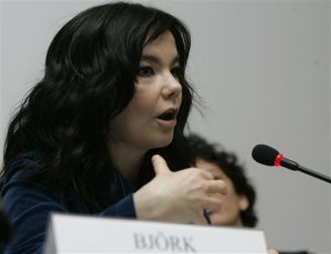 Icelandic singer performer Bjork, in a file photo from 2008. AP Photo/Yves Logghe