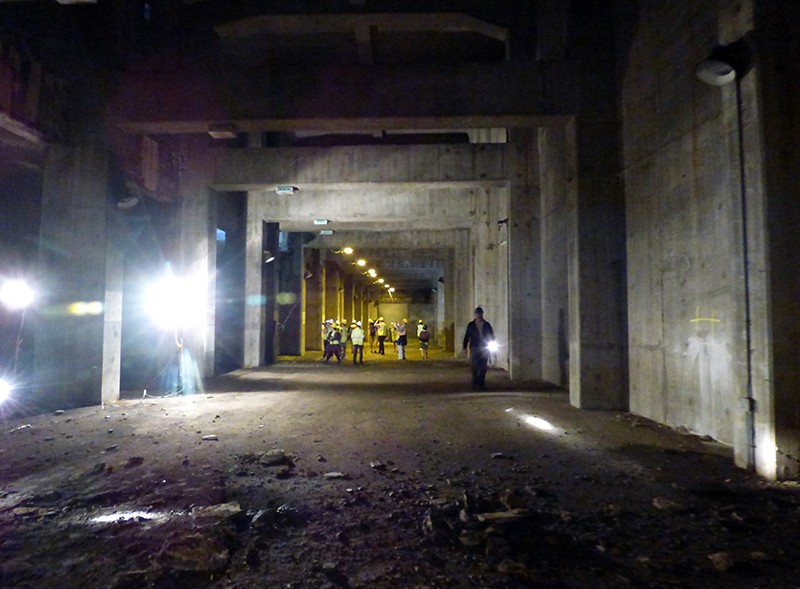 Reporters toured the interior of the section of the BQE which lies under the Brooklyn Heights Promenade.
