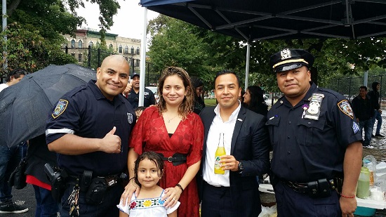 Cesar Vargas, pictured second from the right holding a Jarrito, hosted an event that celebrated Mexican-American heritage in Bushwick on Sunday. At the event, he also highlighted the lack of representation among Mexican-Americans in the NYPD. Photos courtesy of Cesar Vargas.