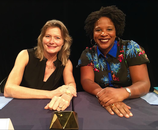 Here are acclaimed novelists Jennifer Egan (at left) and Tayari Jones at the 2018 Brooklyn Book Festival. Eagle photos by Lore Croghan