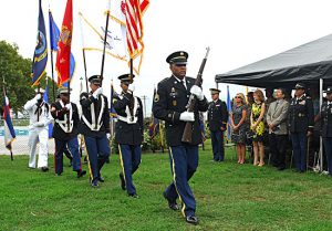 The Joint Task Force Empire Shield Honor Guard presented the colors. Eagle photos by Arthur De Gaeta