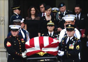 John McCain's funeral procession. AP photo