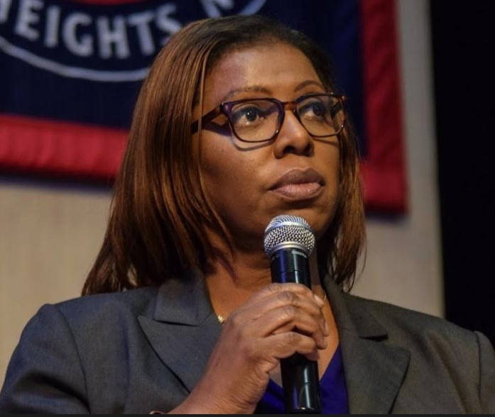 Letitia James, who is running for attorney general in New York State, joined Eric Gonzalez for his announcement on Friday and called upon the legislature to make marijuana legal in the state.
