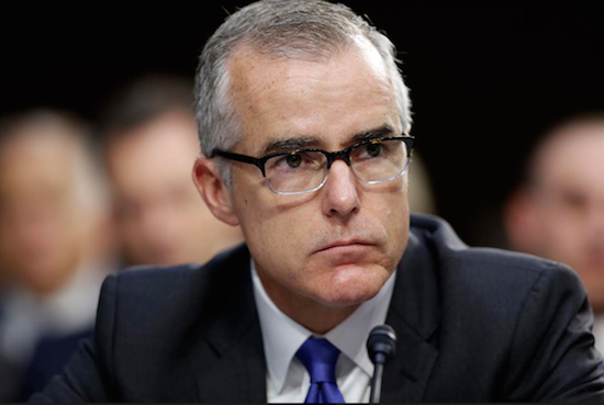 In this 2017 photo, former FBI acting Director Andrew McCabe listens during a Senate Intelligence Committee hearing about the Foreign Intelligence Surveillance Act on Capitol Hill in Washington. His new book, "The Threat: How the FBI Protects America in the Age of Terror and Trump,” was scheduled to hit shelves in December, but it has been delayed until February due to an FBI review. AP Photo/Alex Brandon, File