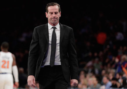 Head coach Kenny Atkinson’s expression says it all Monday night at Madison Square Garden following the Nets’ 115-96 loss to the Knicks in the second meeting between the city rivals this season. Photo by Frank Franklin II