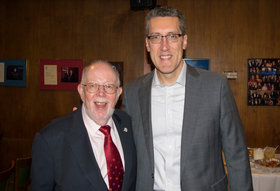 David Chidekel, president of the Brooklyn Bar Association, and Michael Farkas (right).