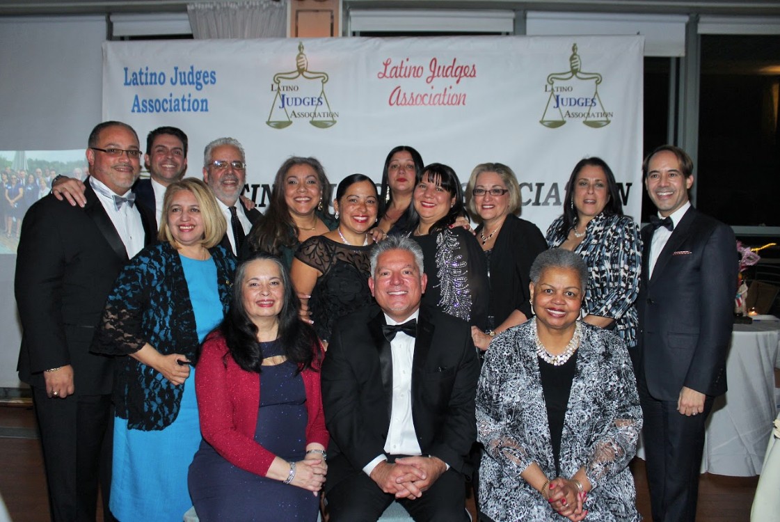 The officers and directors of the Latino Judges Association with this year’s honorees (sitting front row from left): Hon. Dora Irizarry, Hon. Joseph Zayas and Joyce Y. Hartsfield.