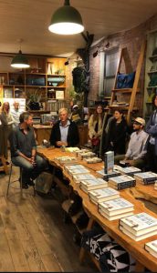 Pilgrim Surf Supply, a surf shop in Williamsburg, hosted Michael Scott Moore’s author event. Eagle photos by Alex Wieckowski