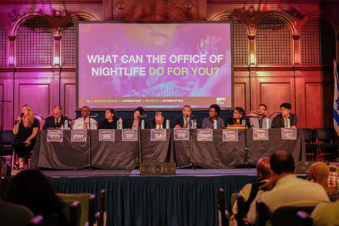 More than 10 city and state agencies tasked with regulating nightlife were on hand to hear the concerns of hundreds of nightlife professionals, residents and patrons. 