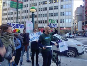 Members of Riders Alliance rally in support of congestion pricing. Photos courtesy of Riders Alliance