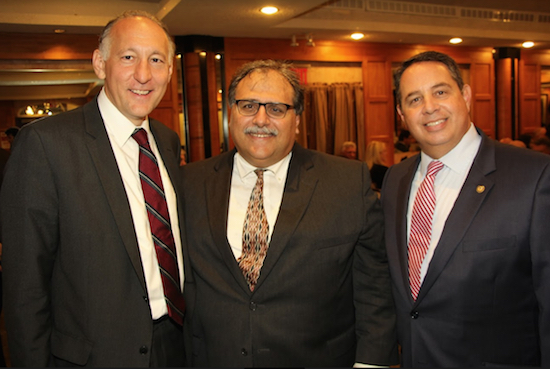 The Columbian Lawyers Association and its president Joseph Rosato (right) welcomed attorneys Carmelo Grimaldi (left) and Michael A. Scotto (center) for a continuing legal education seminar called, “Italians in America, Victims of Discrimination and Advocates for Inclusion and Diversity,” during their monthly meeting. Eagle photos by Mario Belluomo