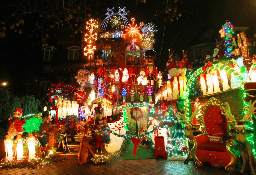 The houses in Dyker Heights are already alight for the holidays. Photos by Steve Solomonson