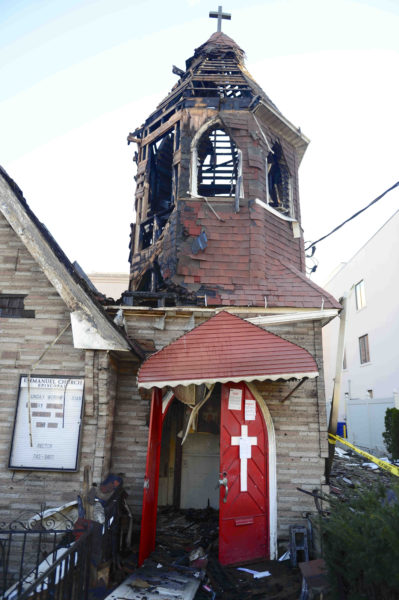 Emmanuel Episcopal Church, a two-story building at 2649 E. 23rd St., was destroyed by a fire overnight.