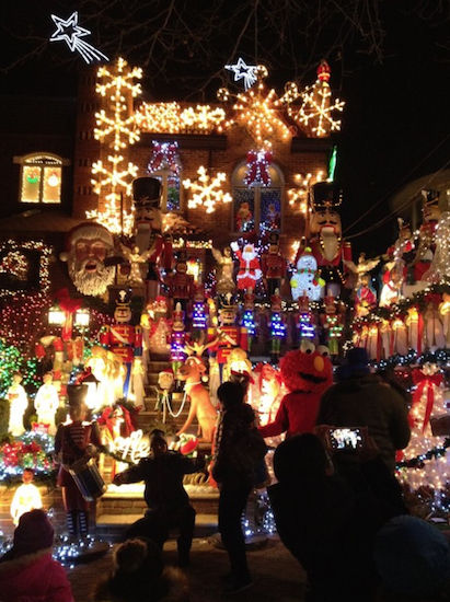 Visitors by the tens of thousands come to Dyker Heights each holiday season to look at elaborate Christmas displays like this one. Eagle file photo by Lore Croghan