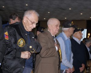 Korean War Army veterans Thomas Trombone and Angel Rios; and World War II veterans Jack Vanasco (Army) and Rocco Roy Vanasco (Navy). Photos by Arthur de Gaeta