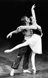 Gelsey Kirkland, whose dance school in DUMBO is going to be demolished, is shown here dancing the pas de deux from “Le Corsaire” with Mikhail Baryshnikov in 1975. AP File Photo/Dina Makarova