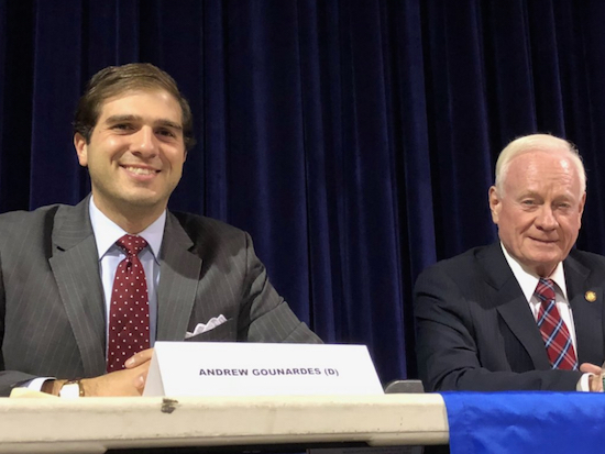 Andrew Gounardes (left), the apparent winner, and incumbent state Sen. Martin Golden will have to wait a little longer before the results of the election are certified. Eagle file photo by Paula Katinas